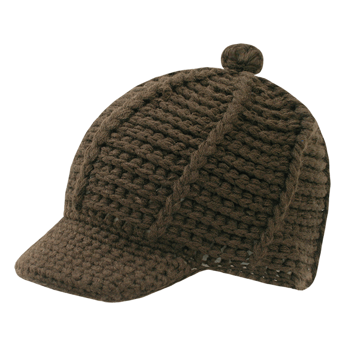 Decky Crocheted Reggae Cap | Decky 624 Brown OSFM Hats