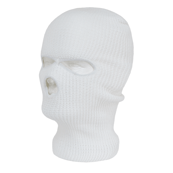 Decky Face Mask 3 Holes Beanie | Decky 970 White OSFM Beanies