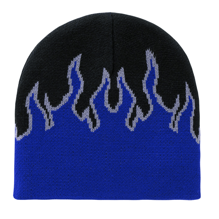 Decky Fire Beanie | Decky 8003 Black/Blue/Grey OSFM Beanies