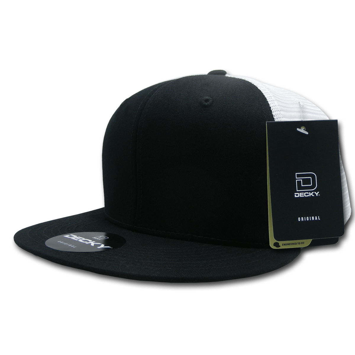 Decky Fitted Cotton Trucker Cap | Decky 1075 BLACK/WHITE 7 Hats