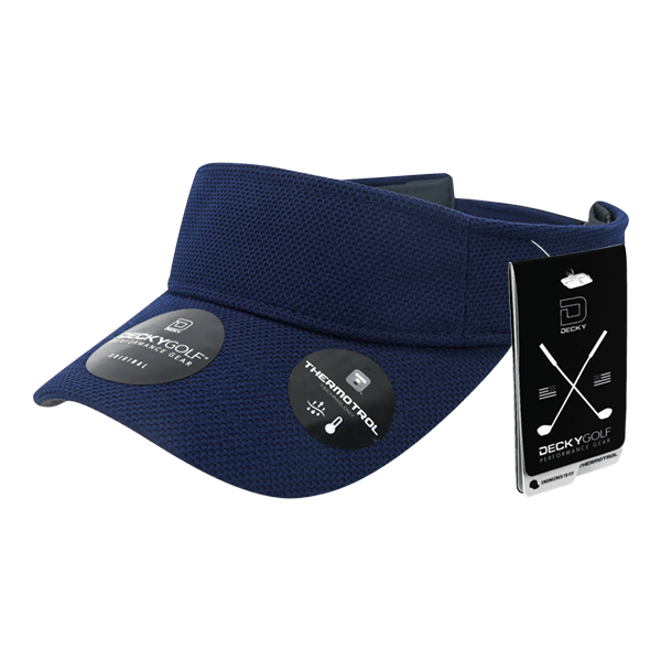 Decky Pique Patterned Sun Visors | Decky 6104 Navy OSFM Visors