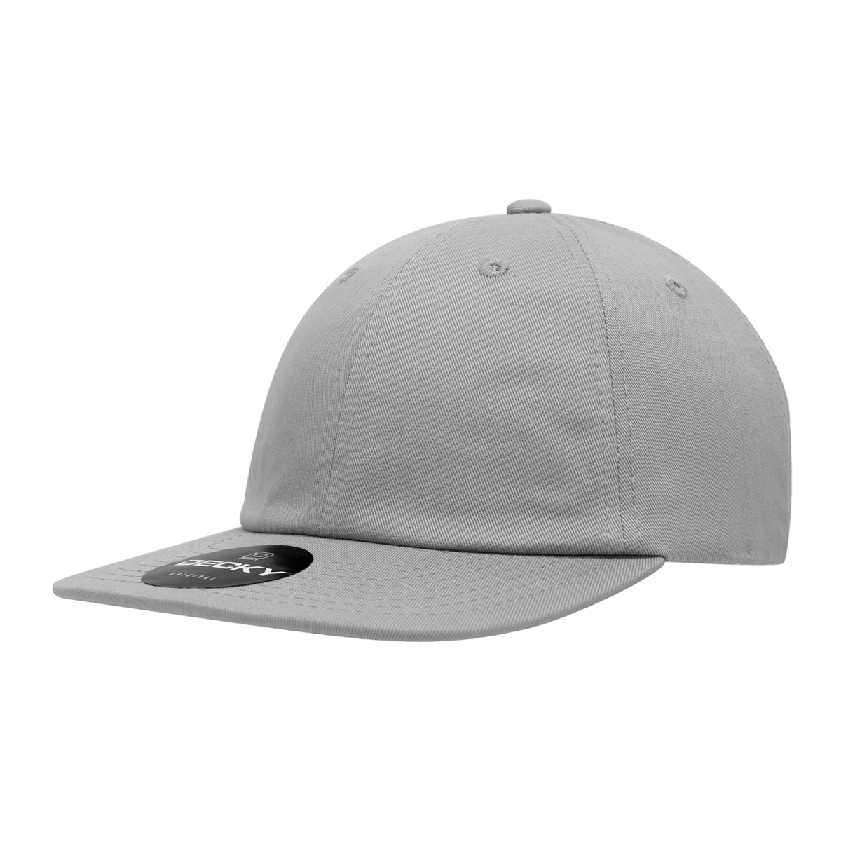 Decky Relaxed Flat Bill Cotton Caps | Decky 200 Grey OSFM Hats