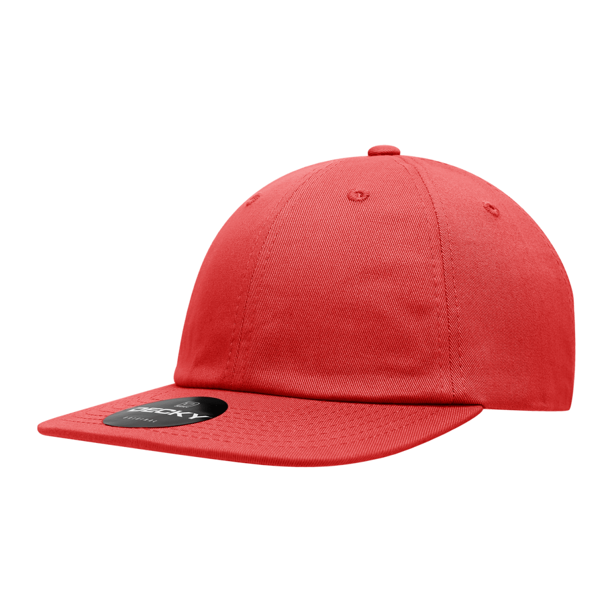 Decky Relaxed Flat Bill Cotton Caps | Decky 200 Red OSFM Hats
