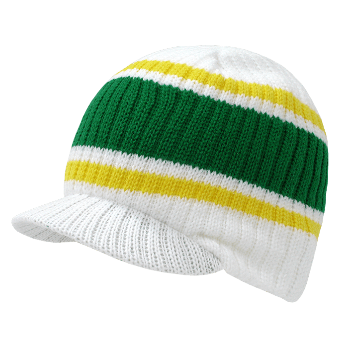 Decky Striped College HybriCap | Decky 620 Wht/Grn/Yel OSFM Hats