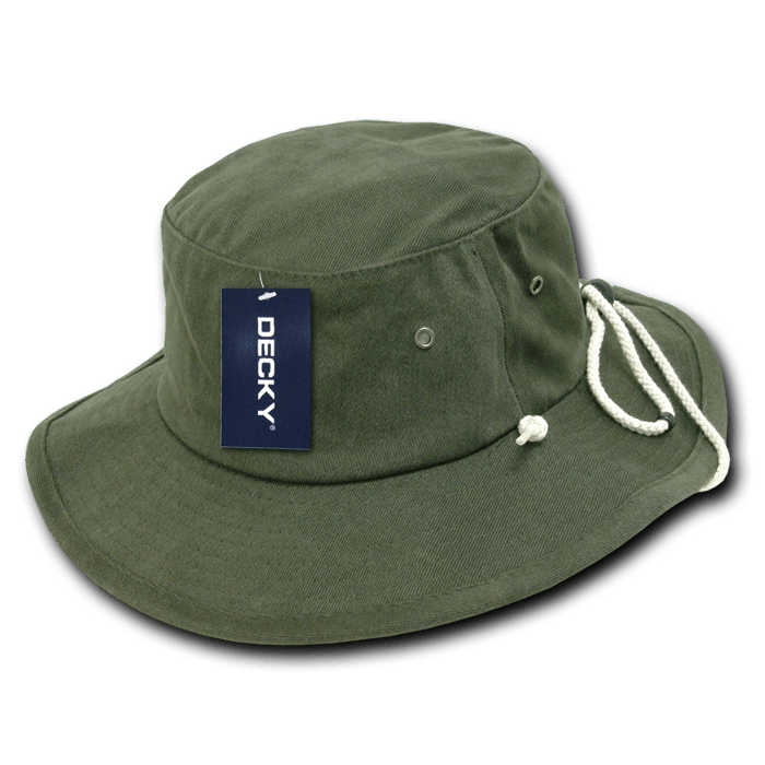 Decky Structured Cotton Aussie Hat | Decky 510 MILITARY GREEN L/XL Hats