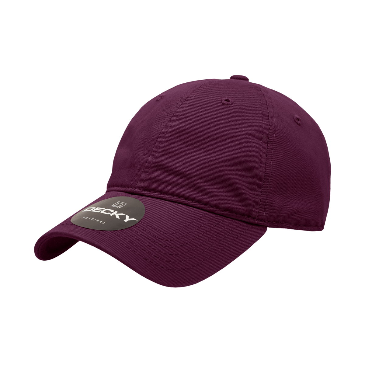Decky Women's 6 Panel Low Profile Relaxed Cotton Cap | Decky 5120 Maroon OSFM Hats
