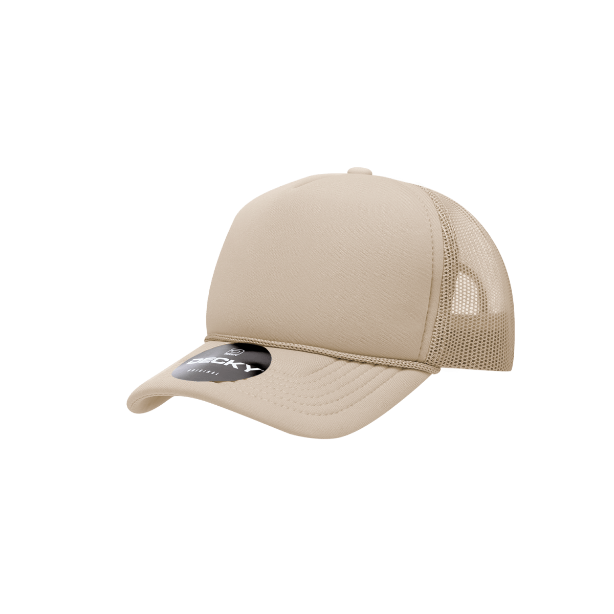 Decky Youth 5 Panel Mid Profile Structured Foam Trucker | Decky 7010 Khaki Standard