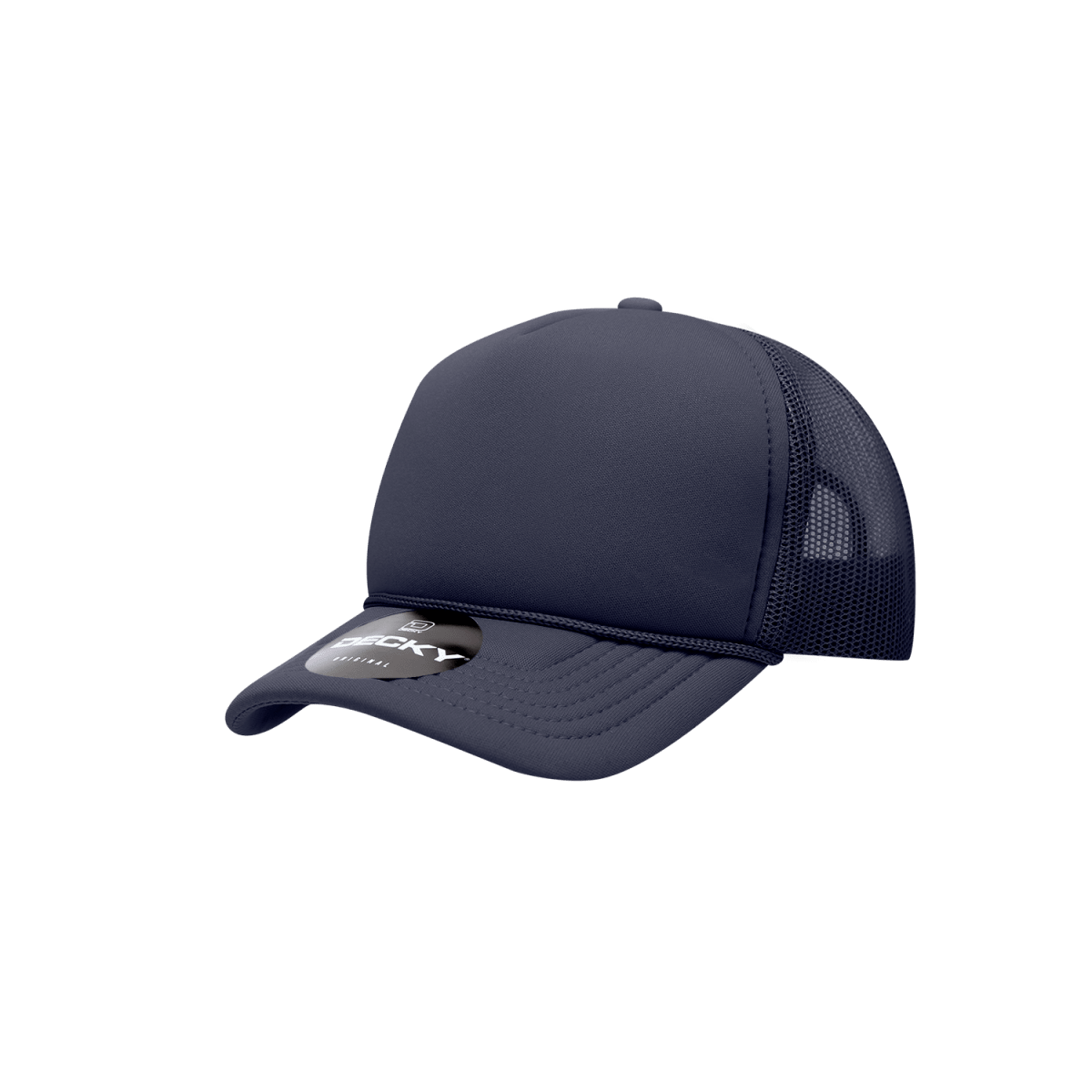 Decky Youth 5 Panel Mid Profile Structured Foam Trucker | Decky 7010 Navy Standard