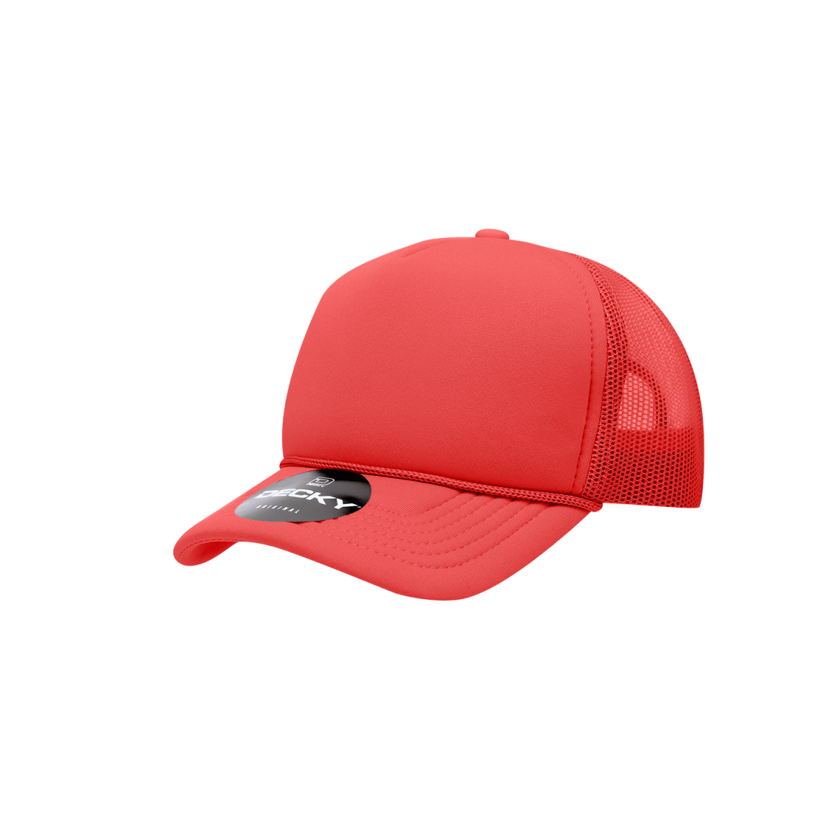 Decky Youth 5 Panel Mid Profile Structured Foam Trucker | Decky 7010 Red Standard