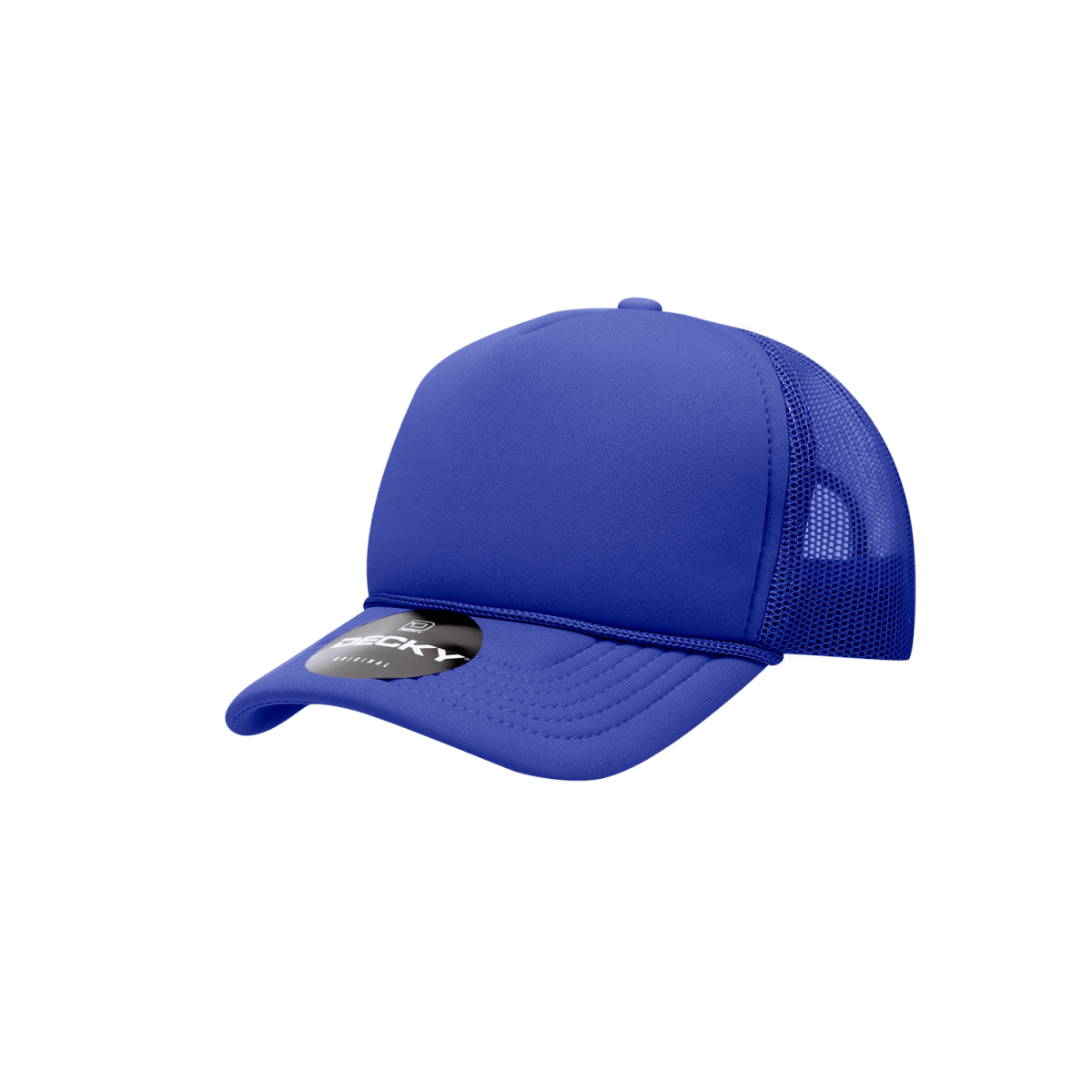 Decky Youth 5 Panel Mid Profile Structured Foam Trucker | Decky 7010 Royal Standard