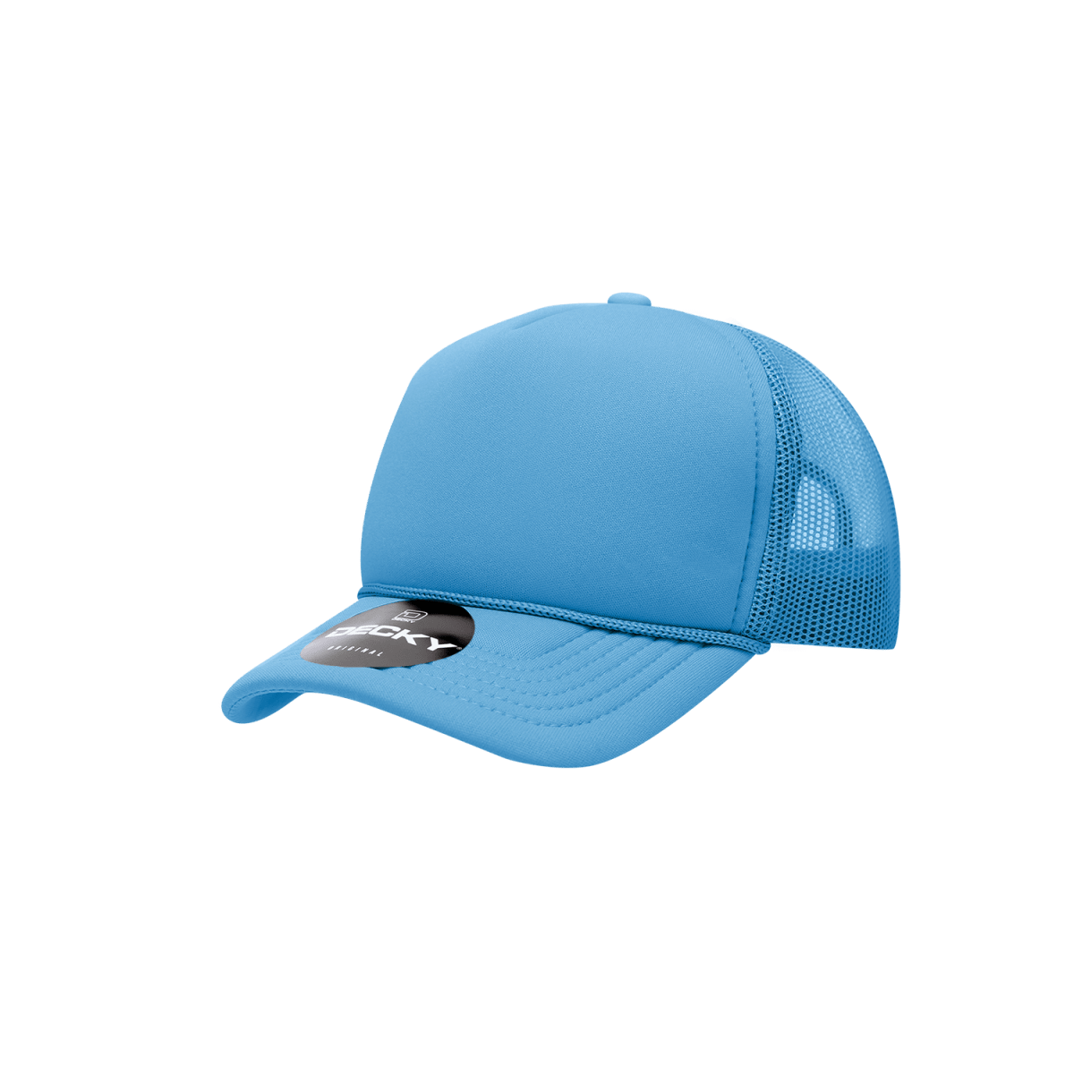 Decky Youth 5 Panel Mid Profile Structured Foam Trucker | Decky 7010 Sky Blue Standard