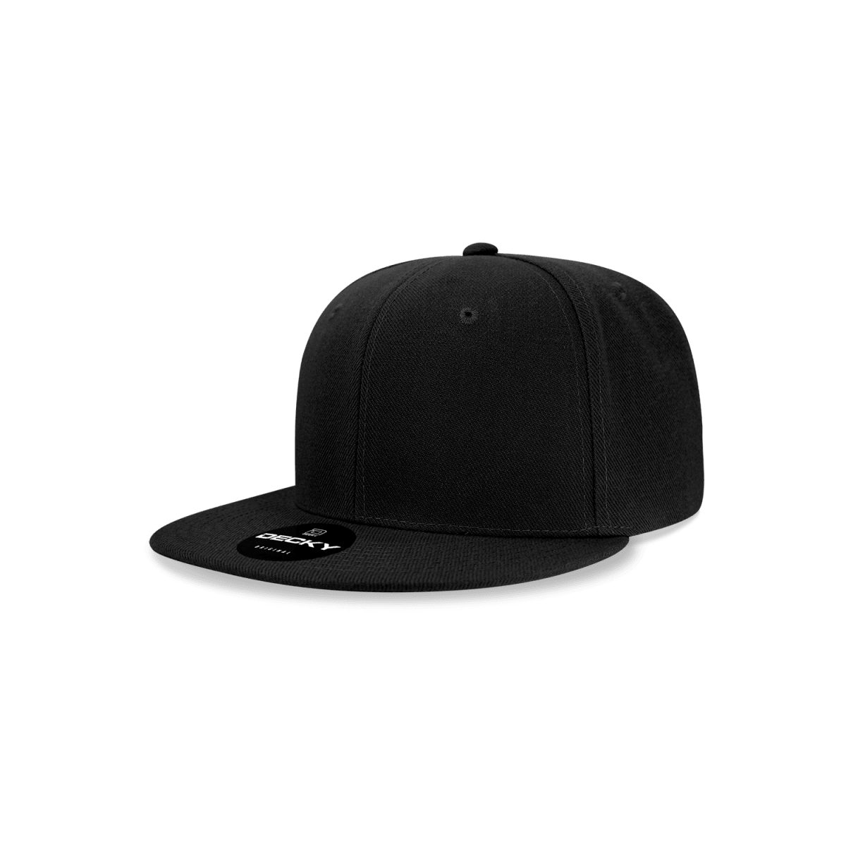 Decky Youth 6 Panel High Profile Structured Acrylic/Polyester Snapback | Decky 7011 Black OSFM