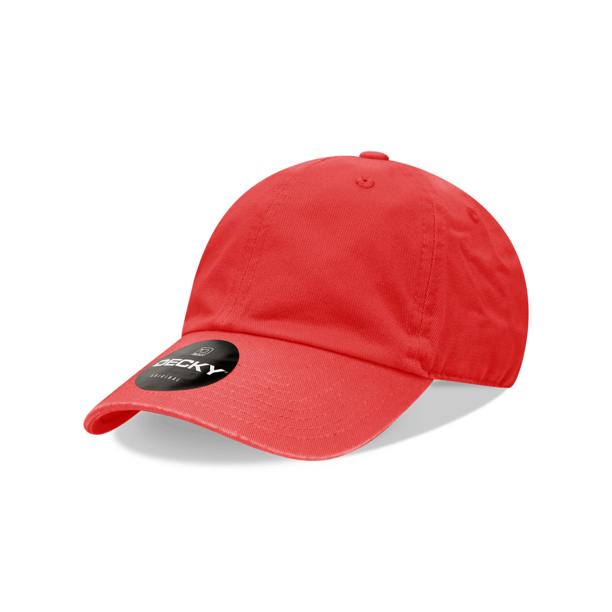 Decky Youth 6 Panel Low Profile Relaxed Cotton Cap | Decky 7005 Red OSFM Hats