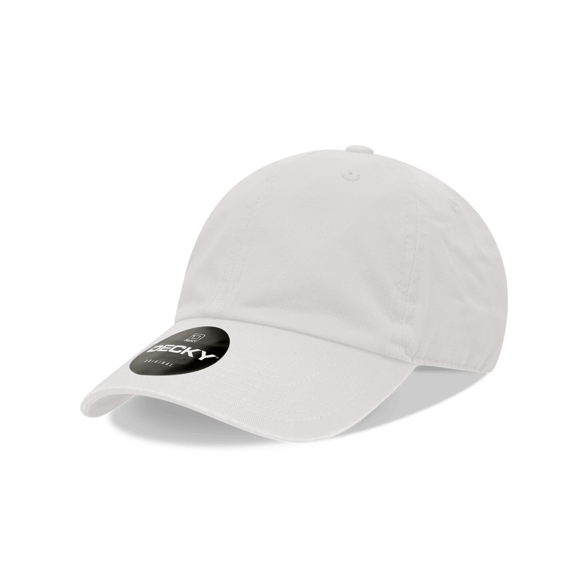 Decky Youth 6 Panel Low Profile Relaxed Cotton Cap | Decky 7005 White OSFM Hats