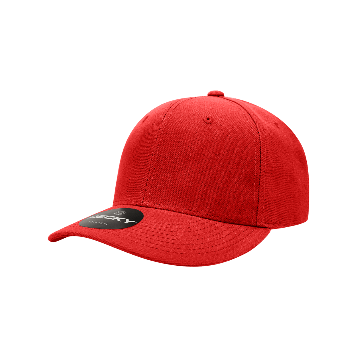 Decky Youth 6 Panel Mid Profile Structured Acrylic/Polyester Cap | Decky 7001 Red OSFM Hats