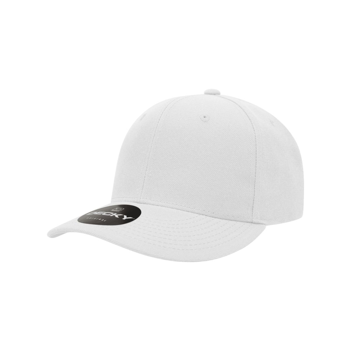 Decky Youth 6 Panel Mid Profile Structured Acrylic/Polyester Cap | Decky 7001 White OSFM Hats