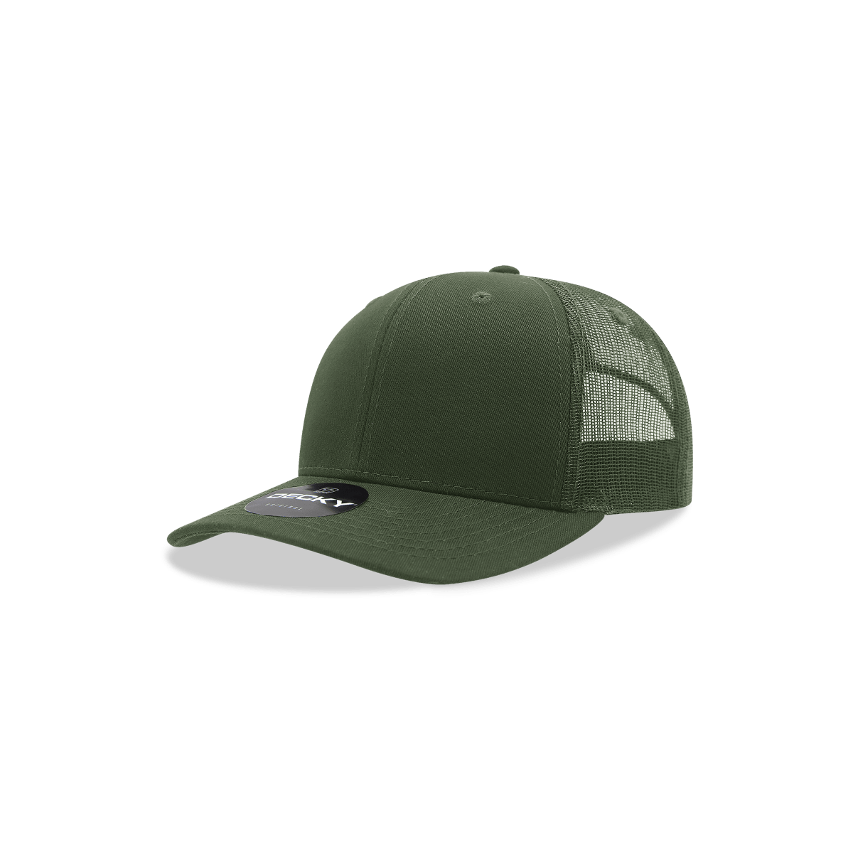 Decky Youth 6 Panel Mid Profile Structured Cotton Trucker | Decky 5019 Olive Standard