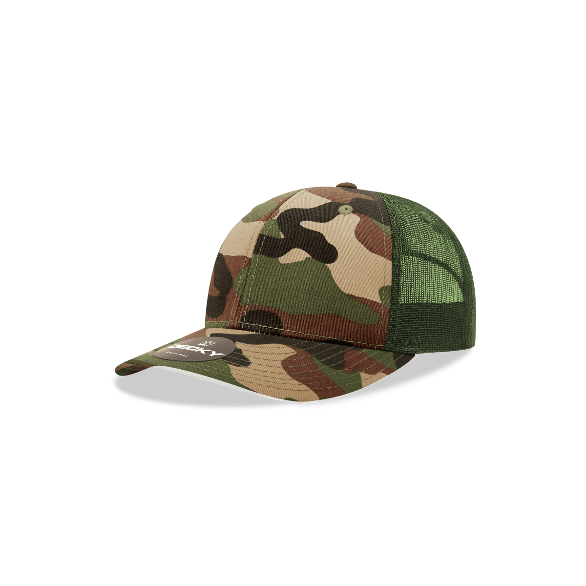 Decky Youth 6 Panel Mid Profile Structured Cotton Trucker | Decky 5019 Woodland Standard