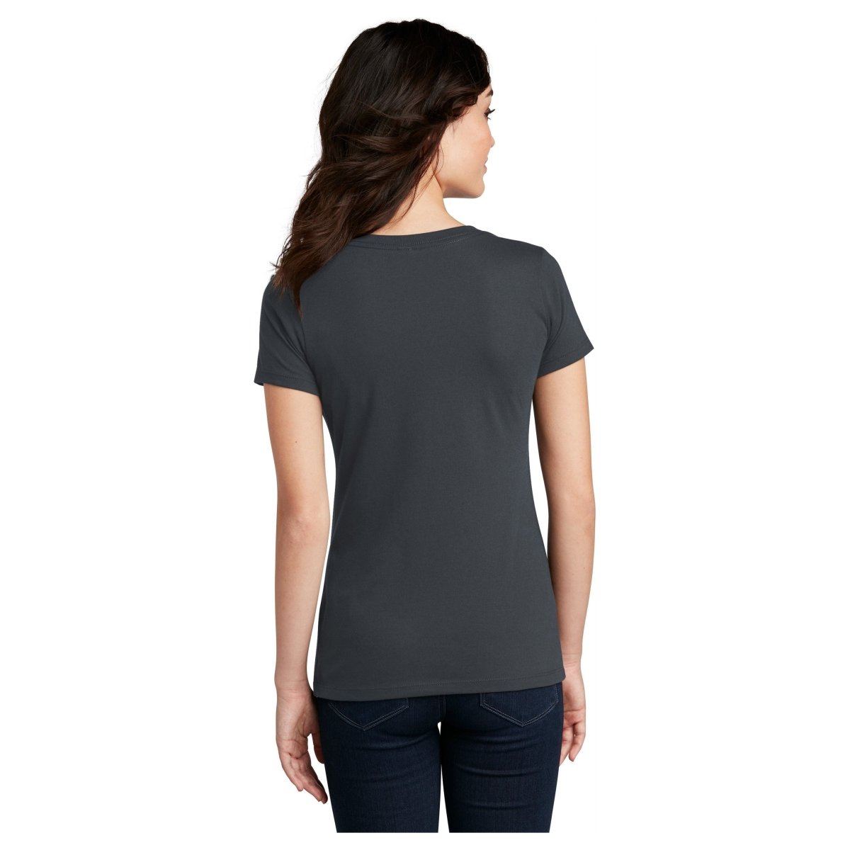 District® Women’s Perfect Blend® CVC V - Neck Tee DM1190L - Charcoal Charcoal X - Small Short Sleeve T-Shirts