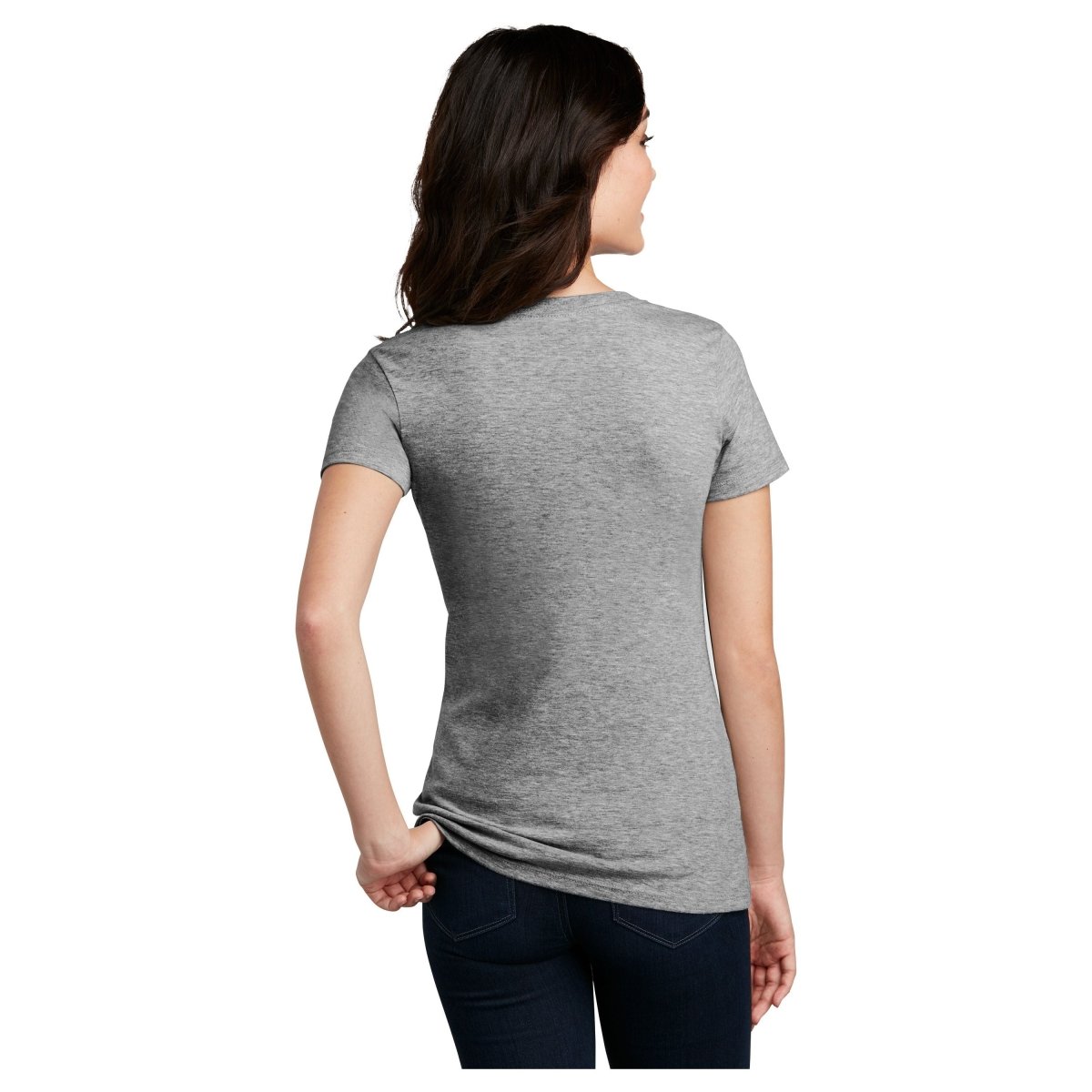 District® Women’s Perfect Blend® CVC V - Neck Tee DM1190L Charcoal X - Small Short Sleeve T-Shirts