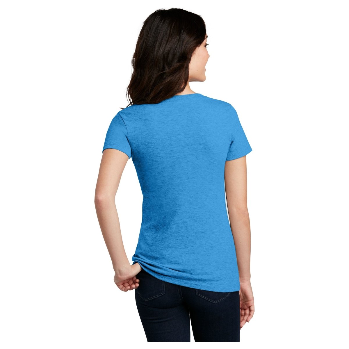 District® Women’s Perfect Blend® CVC V - Neck Tee DM1190L Charcoal X - Small Short Sleeve T-Shirts