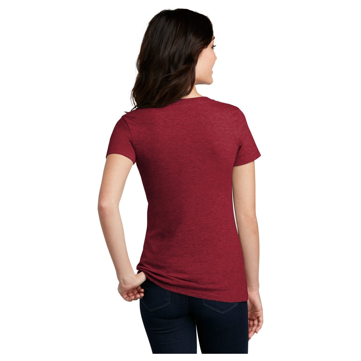 District® Women’s Perfect Blend® CVC V - Neck Tee DM1190L Charcoal X - Small Short Sleeve T-Shirts