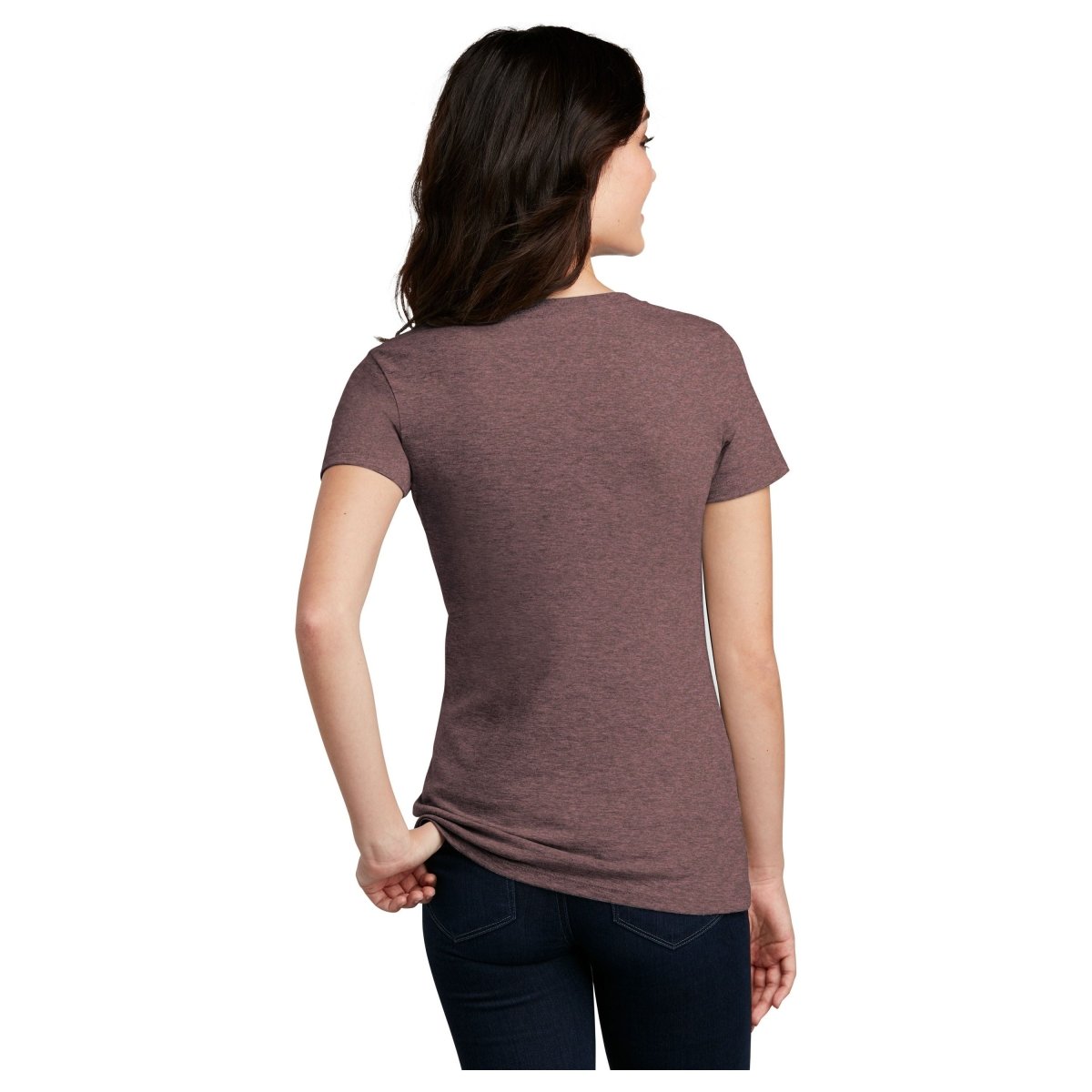 District® Women’s Perfect Blend® CVC V - Neck Tee DM1190L Charcoal X - Small Short Sleeve T-Shirts