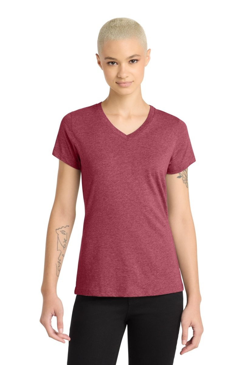 District ® Women's Perfect Blend ® CVC V - Neck Tee. DM1190L - District DM1190L Heathered Red XS Short Sleeve T-Shirts