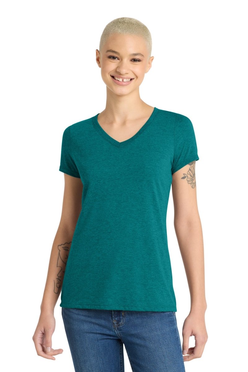 District ® Women's Perfect Tri ® V - Neck Tee. DM1350L - District DM1350L Heathered Teal XS Short Sleeve T-Shirts