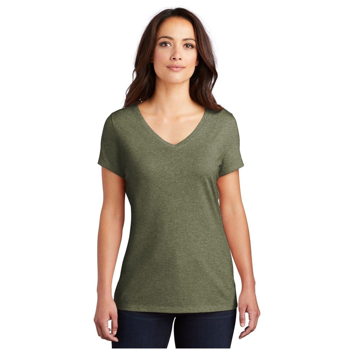 District® Women’s Perfect Tri® V - Neck Tee DM1350L - Military Green Frost Military Green Frost X - Small Short Sleeve T-Shirts