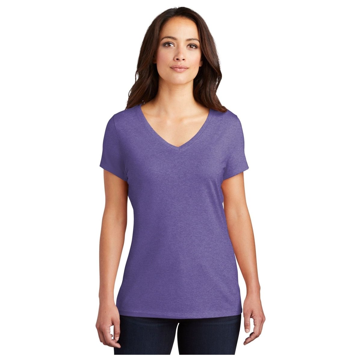 District® Women’s Perfect Tri® V - Neck Tee DM1350L - Purple Frost Purple Frost X - Small Short Sleeve T-Shirts