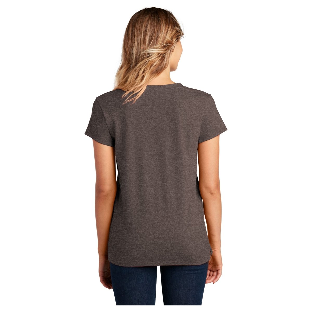 District ® Women’s Re - Tee® V - Neck DT8001 Deep Brown Heather XS Women's V - Neck T-Shirts