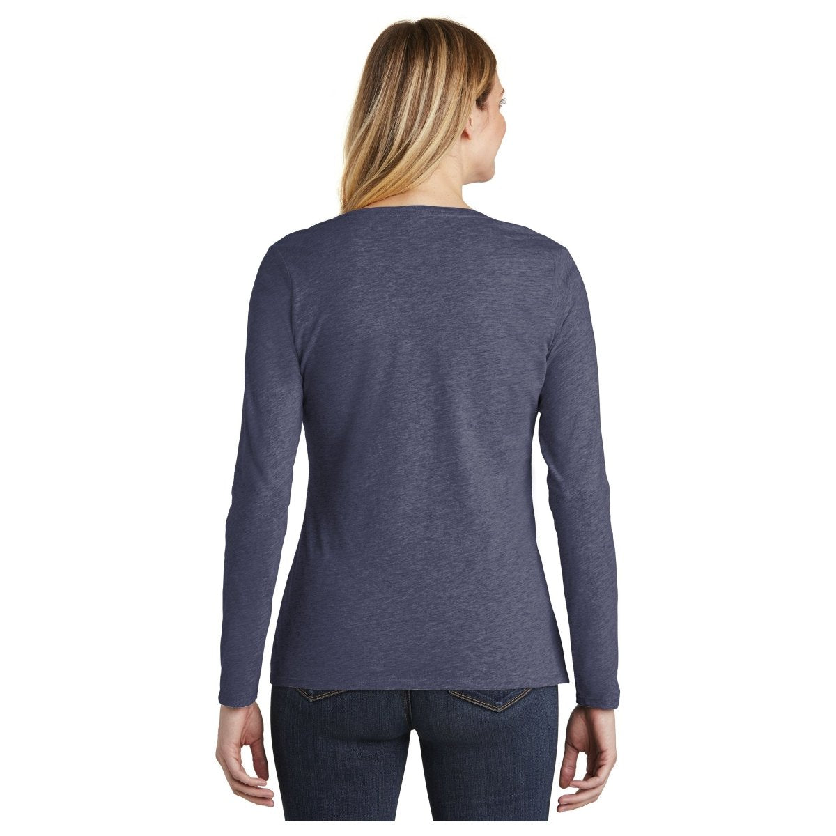 District ® Women’s Very Important Tee ® Long Sleeve V - Neck DT6201 Heathered Navy XS Women's Long Sleeve T-Shirts