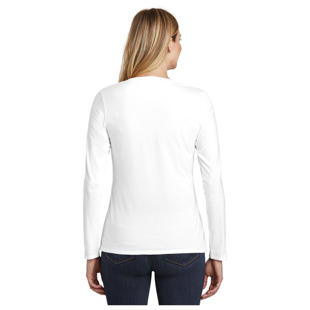 District ® Women’s Very Important Tee ® Long Sleeve V - Neck DT6201 White XS Women's Long Sleeve T-Shirts