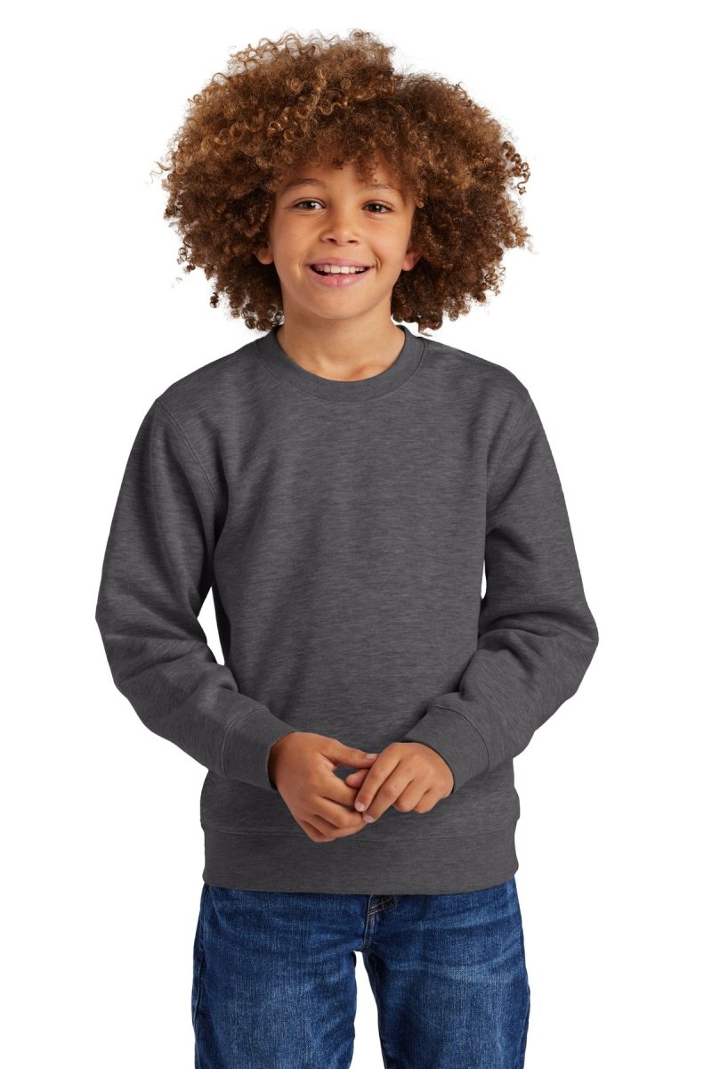 District ® Youth V.I.T. ™ Fleece Crew DT6104Y - District DT6104Y Heathered Charcoal XS Sweatshirts/Fleece
