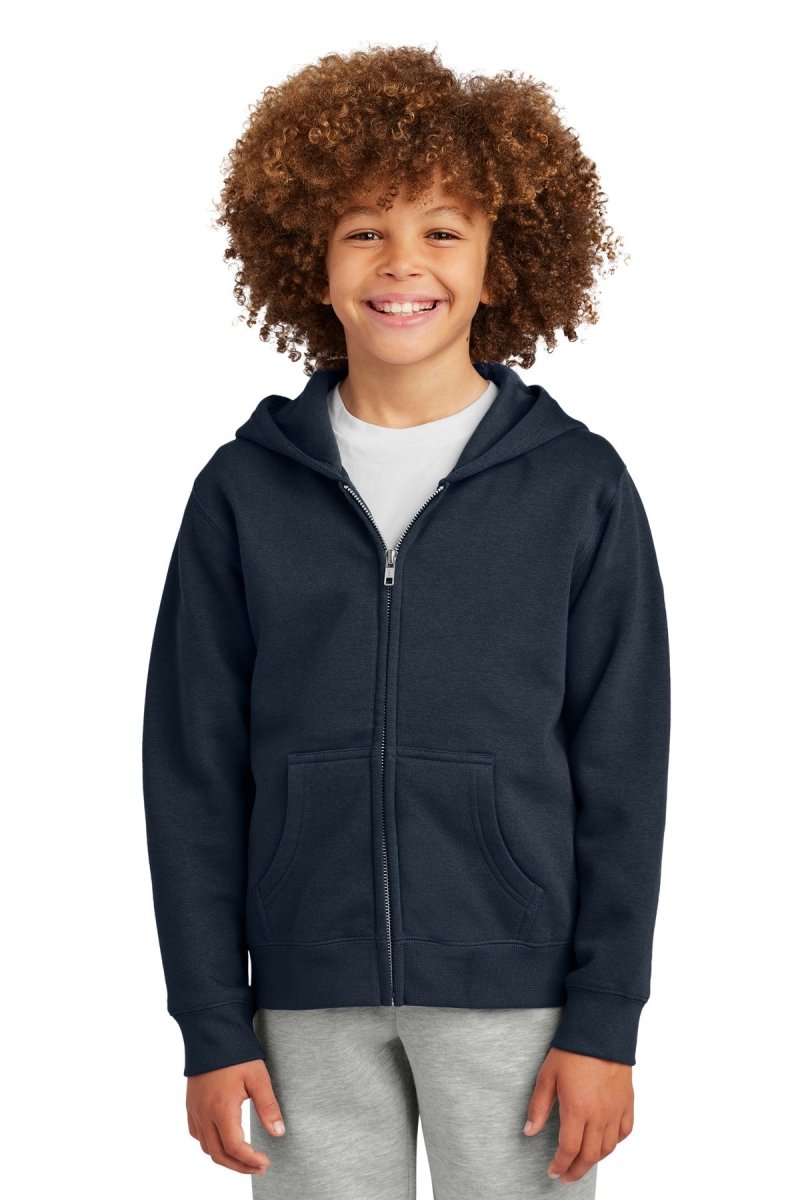 District ® Youth V.I.T. ™ Fleece Full - Zip Hoodie DT6102Y - District DT6102Y New Navy XS Zip Hoodies