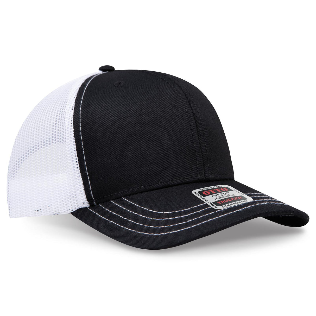 OTTO CAP 6 Panel Mid Profile Mesh Back Trucker Hat OTTO 112-1