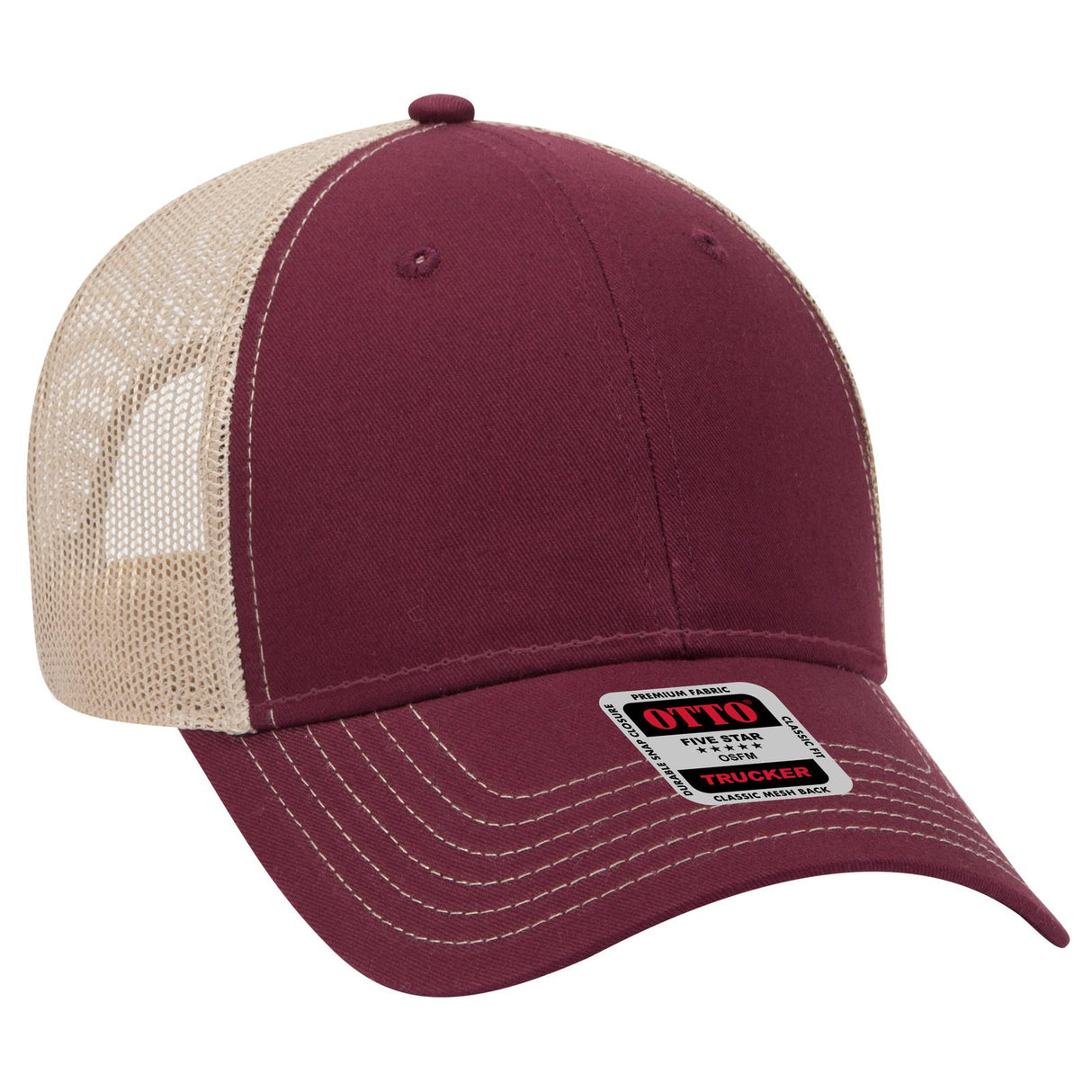 OTTO CAP 6 Panel Low Profile Mesh Back Trucker Hat OTTO 83-1239