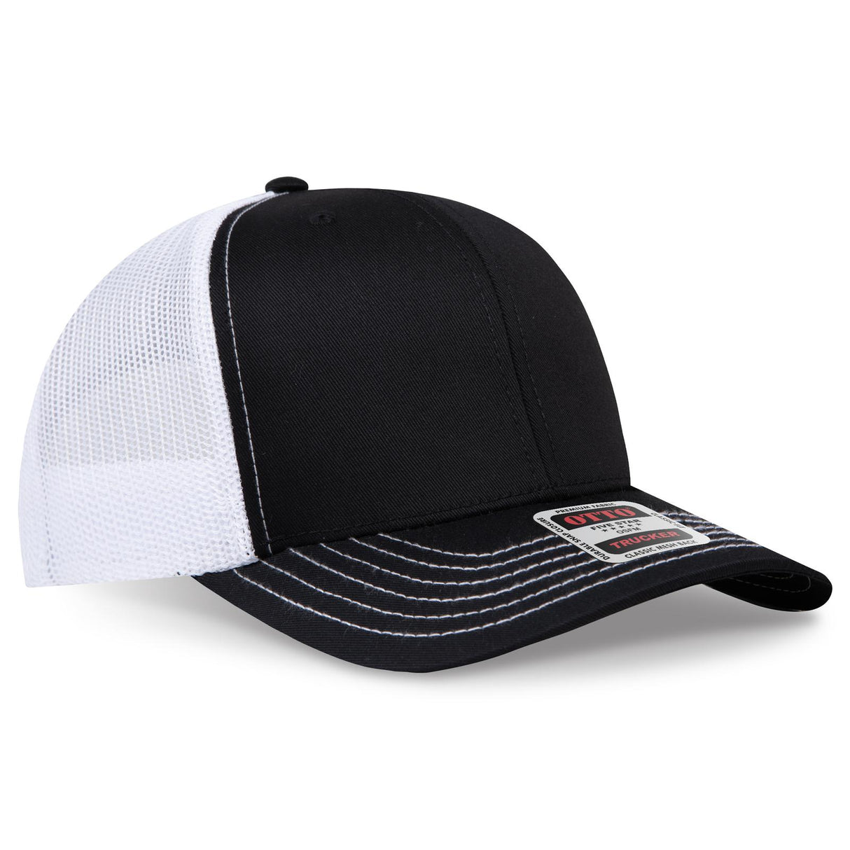 OTTO CAP 6 Panel Mid Profile Mesh Back Trucker Hat OTTO 112-1