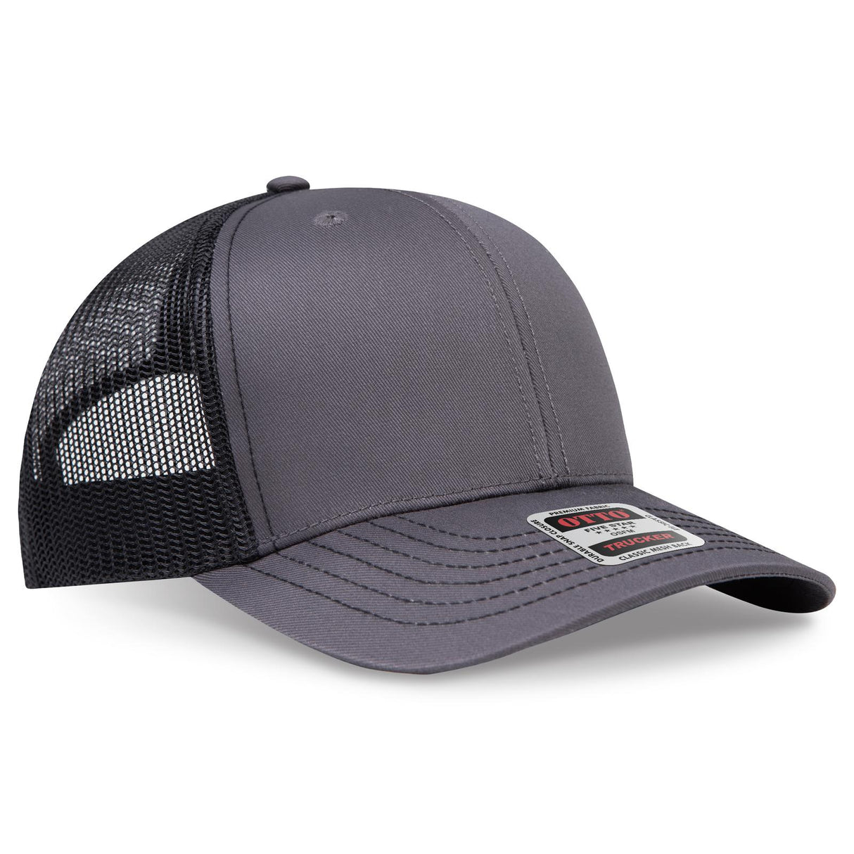 OTTO CAP 6 Panel Mid Profile Mesh Back Trucker Hat OTTO 112-1