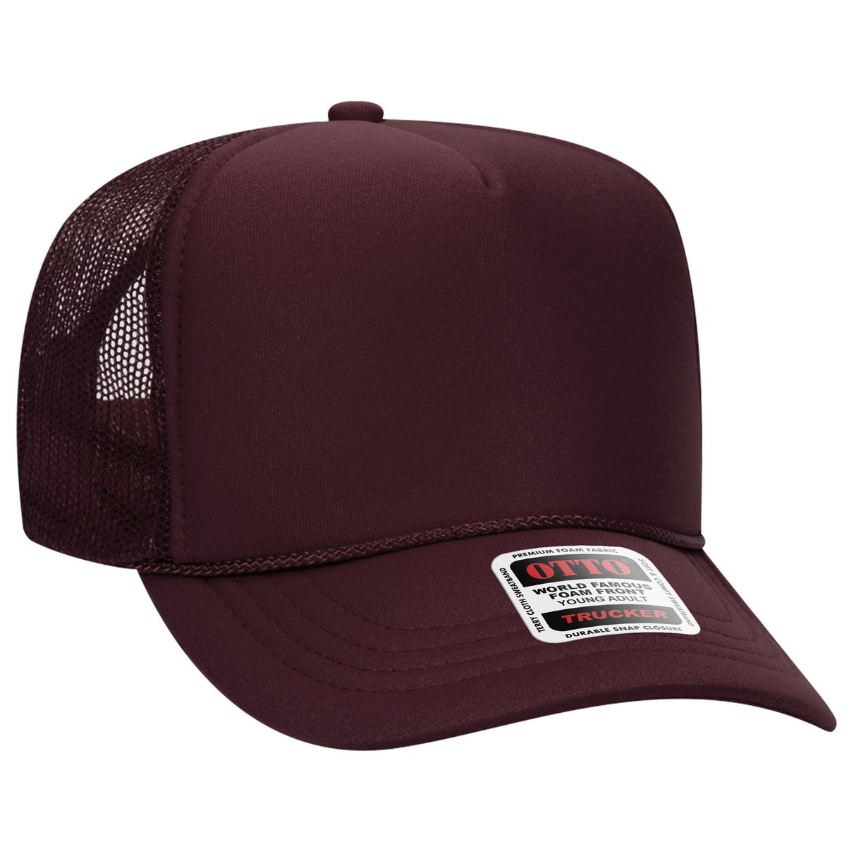 OTTO CAP 5 Panel High Crown Mesh Back Trucker Hat OTTO 39-165
