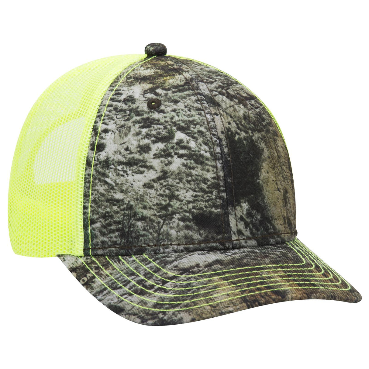 OTTO CAP Mossy Oak Camouflage 6 Panel Low Profile Mesh Back Trucker Hat OTTO 171-1293