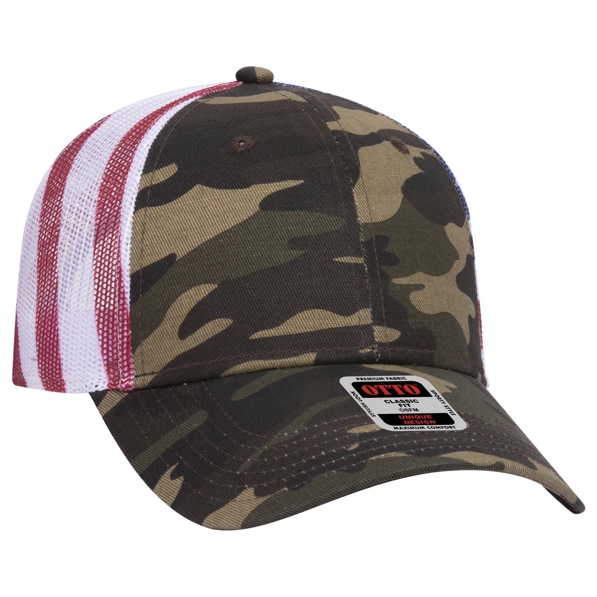 OTTO CAP 6 Panel Low Profile Mesh Back Trucker Hat OTTO 88-1280
