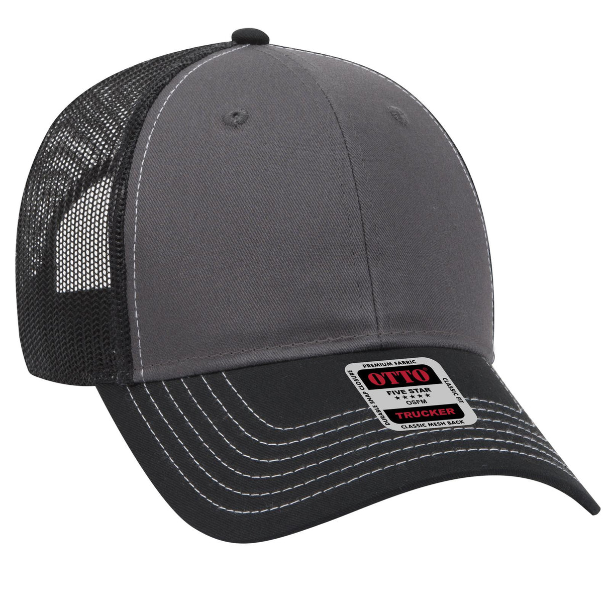 OTTO CAP 6 Panel Low Profile Mesh Back Trucker Hat OTTO 83-1239