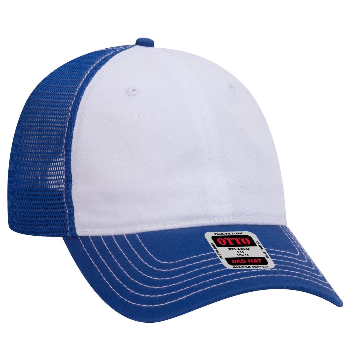 OTTO CAP 6 Panel Low Profile Mesh Back Trucker Dad Hat OTTO 121-858