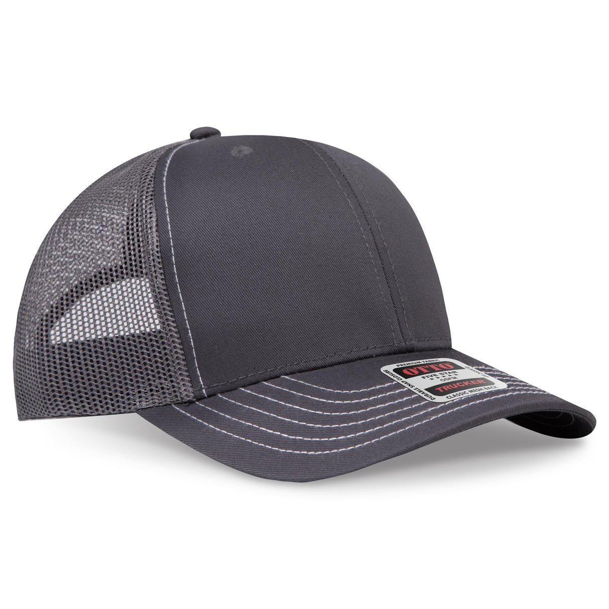 OTTO CAP 6 Panel Mid Profile Mesh Back Trucker Hat OTTO 112-1