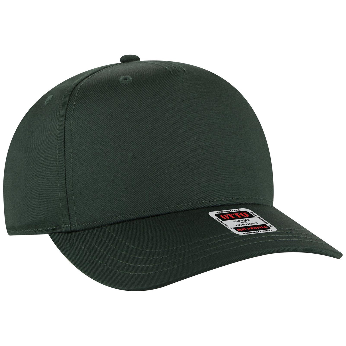 OTTO CAP 5 Panel Mid Profile Baseball Cap OTTO 31-069 Otto Cap 017 - Dk. Green Young Adult