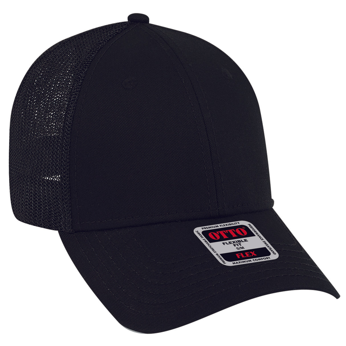 OTTO CAP "OTTO FLEX" Fitted 6 Panel Low Profile Mesh Back Trucker Hat OTTO 135-1230