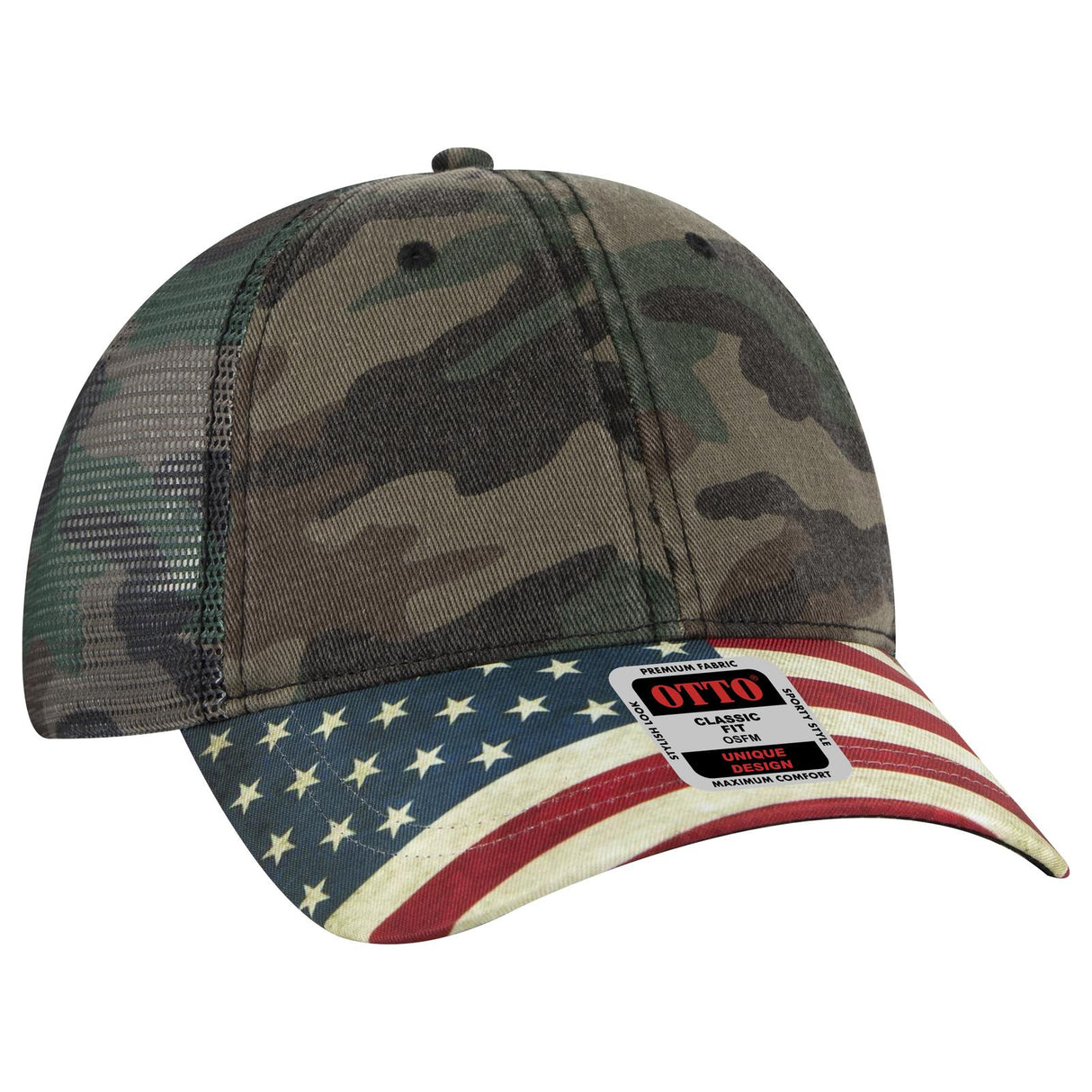 OTTO CAP 6 Panel Low Profile Mesh Back Trucker Dad Hat OTTO 121-1281