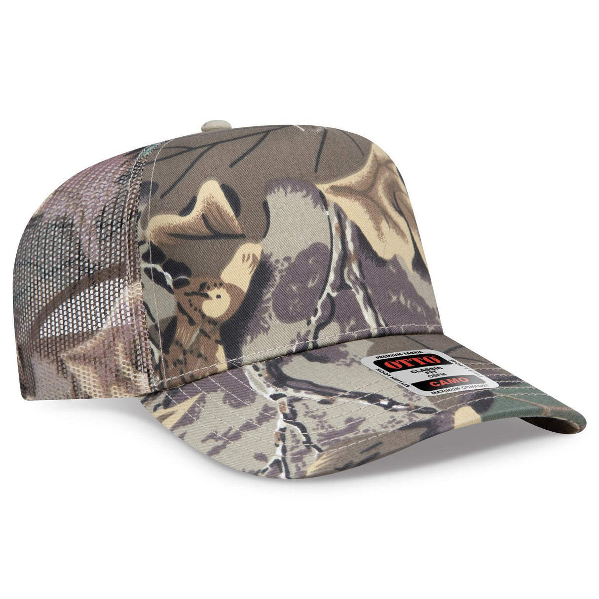 OTTO CAP Camouflage 5 Panel Mid Profile Mesh Back Trucker Hat OTTO 47-049